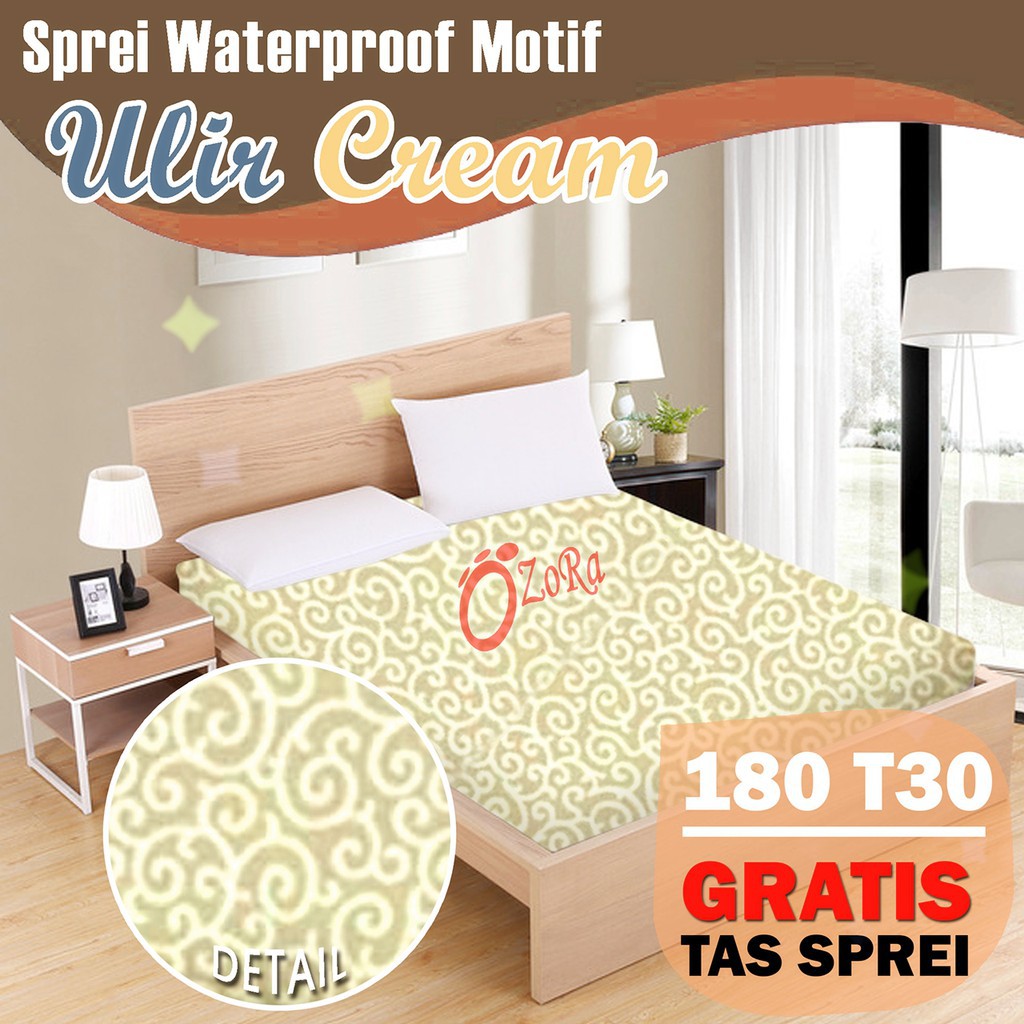 Asli Sepre Anti air waterproof uk 180x200 T 30cm motif karakter kartun Ukir Ulir sprei anti basah
