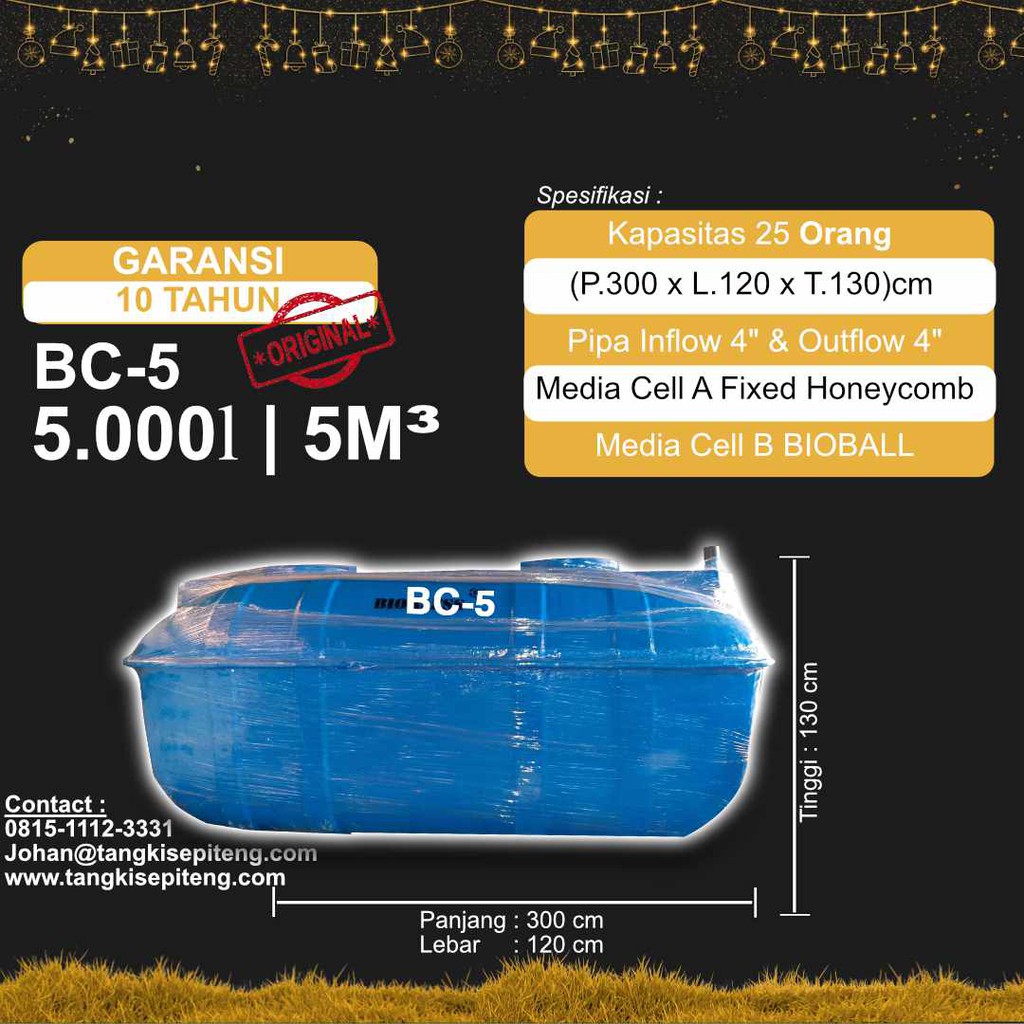Tangki Septictank BIOTANK 5m3/day 5000 liter 5m3 - BIOTECH System