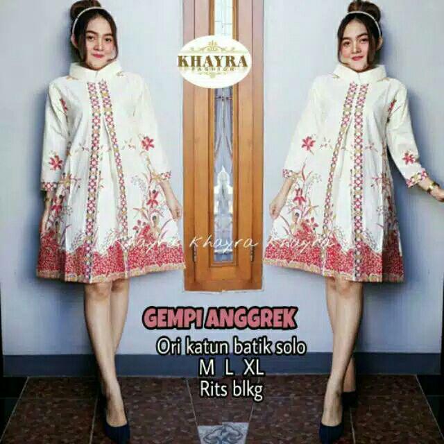 Tey-17 Batik Wanita Asj Sa Hrb026 Kenongo Kemeja Tosca Pendek