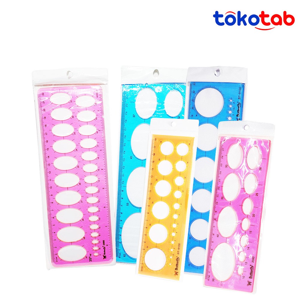 

Penggaris Warna Butterfly Pola Cetakan Oval Bulat Bulet