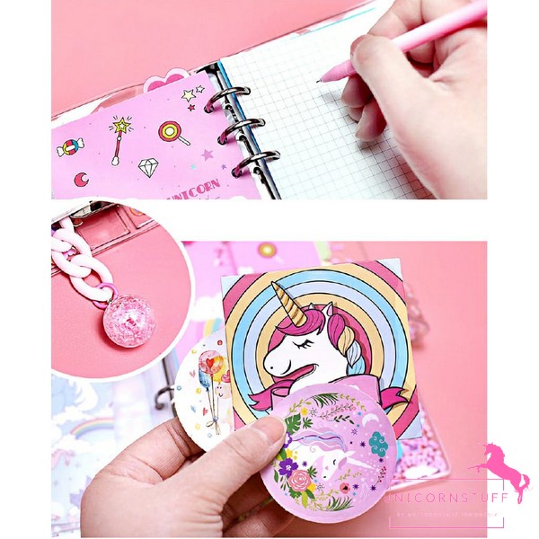 1 Set Notebook Kulit Unicorn Anak Diary Buku Catatan Journal Pink Binder Kado Hadiah Sekolah Kuliah Perempuan Cewek