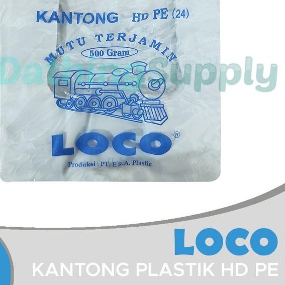 

KANTONG PLASTIK HD PE LOCO Putih Tebal 500 gram Ukuran / Uk 24