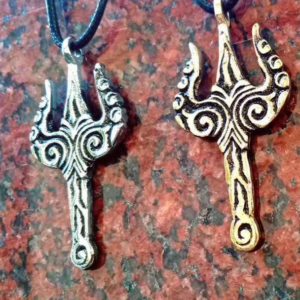 KALUNG tali pria liontin TRISULA [BKM.25Au22ᴹ]
