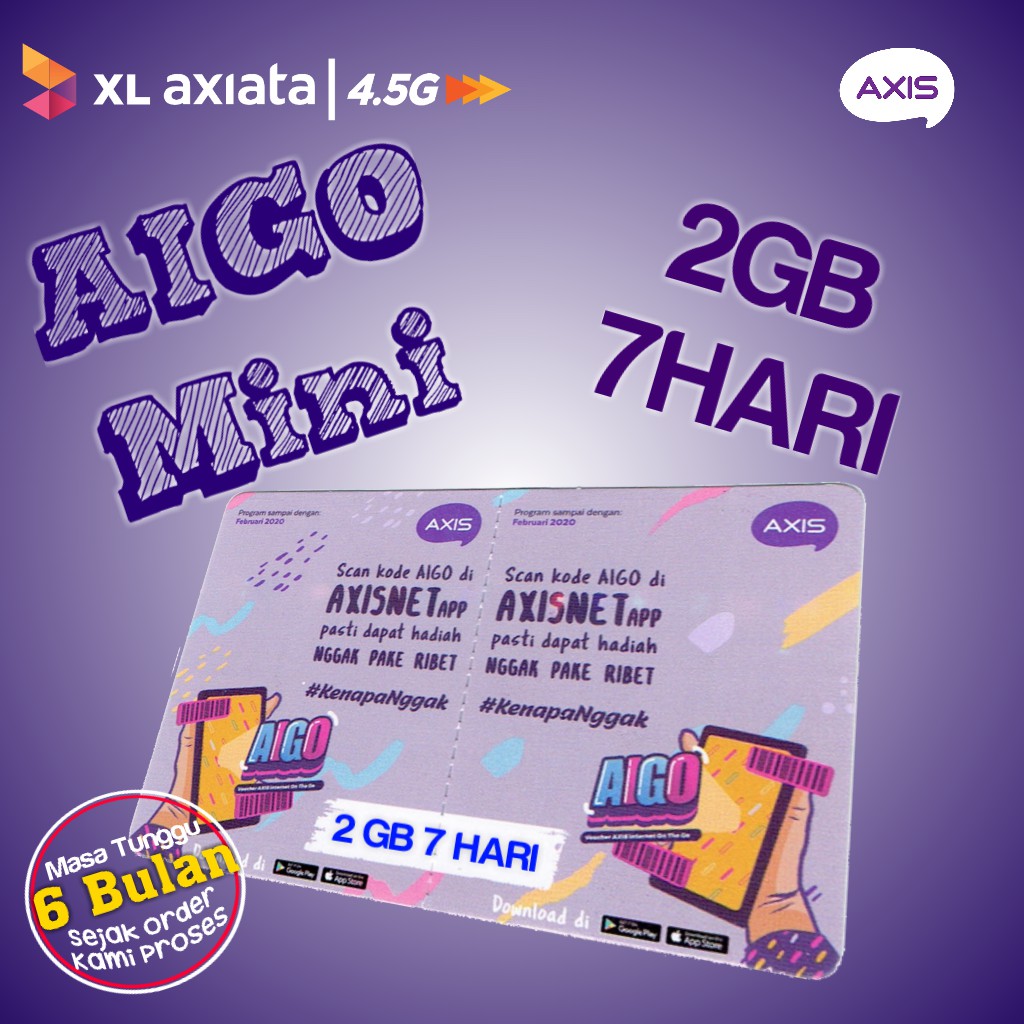 PV VOUCHER AIGO MINI 2 GB 7 HARI VOUCHER FISIK 2 GB 7 HARI AXIS VOUCHER AXIS MURAH