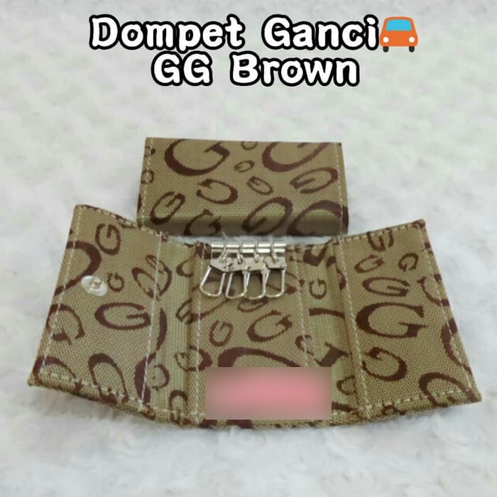 Dompet Gantungan Kunci STNK Mobil Motor import kulit murah gucci coklat