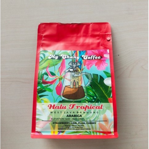 

Roast bean Biji Kopi Arabika Halu Tropical Medium Roast 200 gr Single Origin My Chang