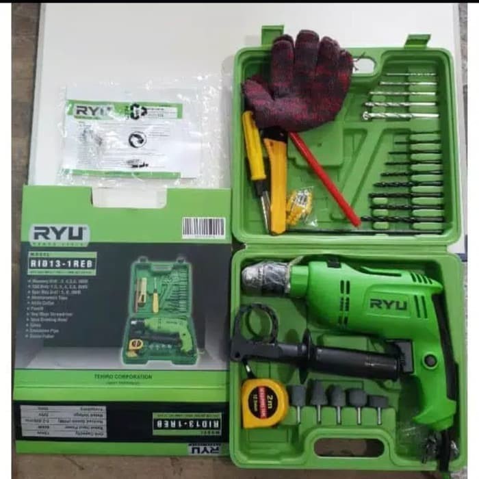 MESIN BOR TANGAN RYU RID13-1 RE / MESIN BOR set 27 pcsTEMBOK TEKIRO