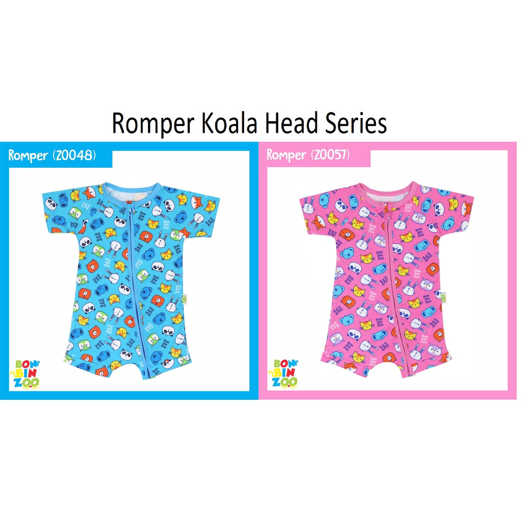 Romper Pendek Resleting Bonbinzoo SNI uk 0-3m / 3-6m / 6-12m SML CBKS SO