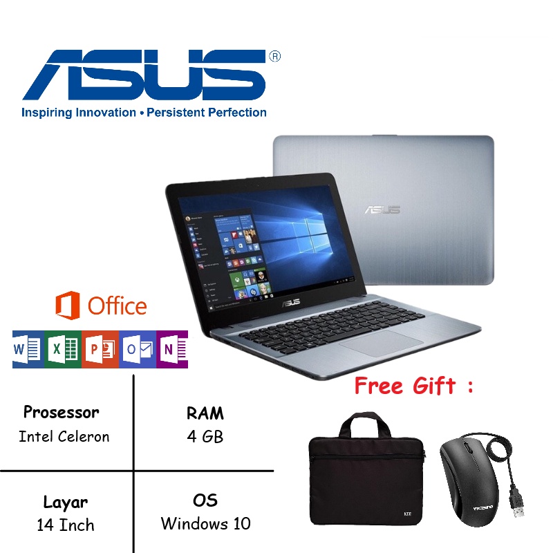 BEST SELLER! LAPTOP ASUS X441 RAM 2GB SSD 240GB WIN 10 BERKUALITAS