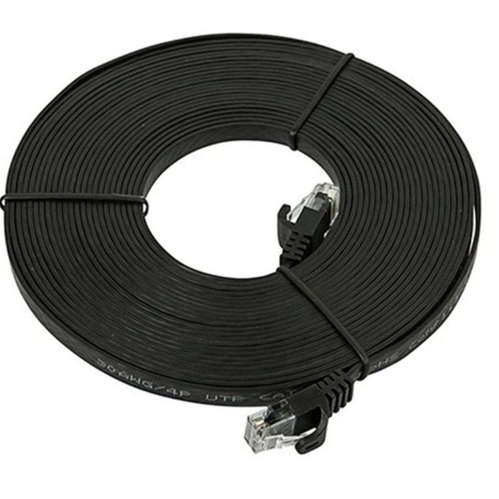 Kabel Lan Flat 10m Cat 6e HITAM ( 66925 )