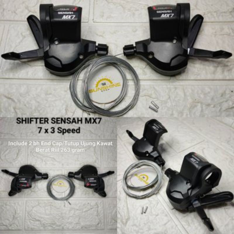 Shifter 7 x 3 Speed SENSAH MX7 Sepasang Include 2bh End Cap