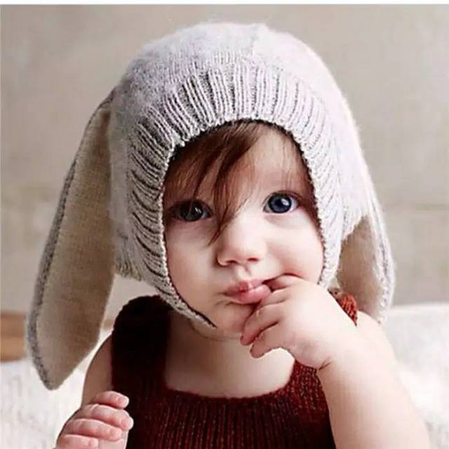 TOPI RABBIT BAYI TOPI KELINCI TOPI BAYI KARAKTER RABBIT HAT KOREAN HATp