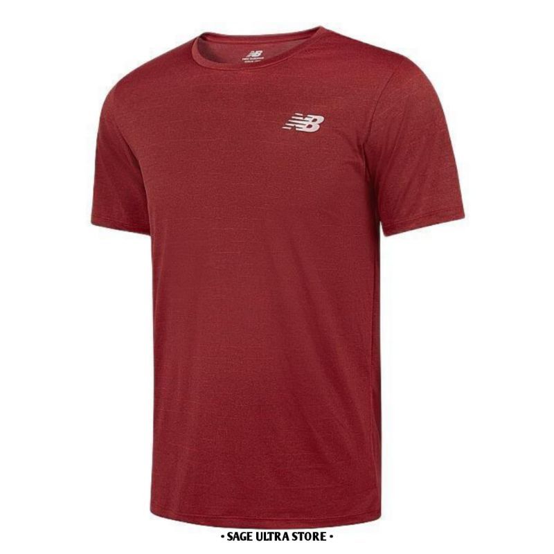 Kaos Lari Running New Balance Sport Tech Tee Short Sleeve Men Pria Original
