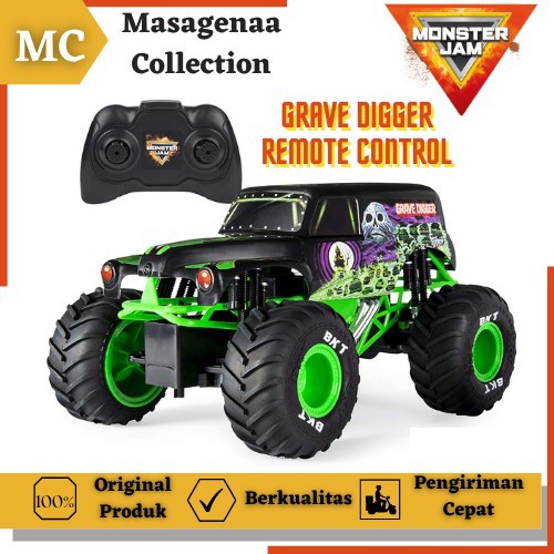 Mainan Mobil Mobilan Moster Monster Jam Truck Truk Grave Digger Remot Remote Control Kontrol Rc Anak