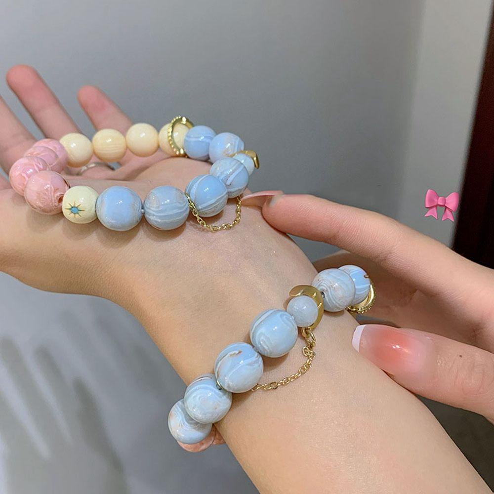 Nickolas1 Gelang Tangan Rantai Adjust Gaya Korea Motif Astronot / Bulan / Planet / Matahari Untuk Pasangan / Pria / Wanita