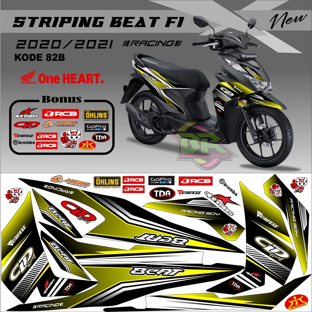 Striping Beat New 2020-2023 Stiker Lis Beat New Variasi kode 82