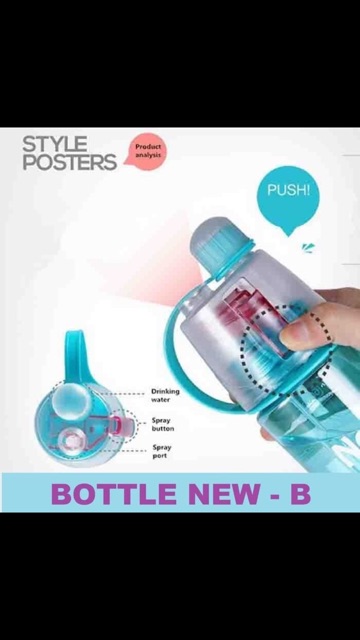 BOTOL MINUM NEW B SPORT SPRAY WATER BOTTLE 600 ML BOTOL MINUM SEMPROT