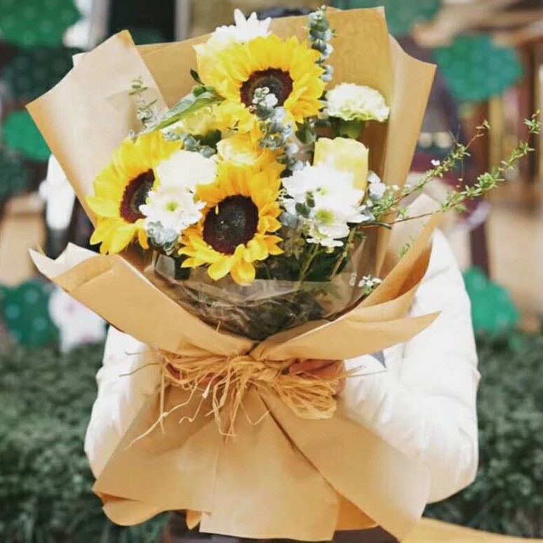 PREMIUM VINTAGE CRAFT PAPER KERTAS BUKET PEMBUNGKUS BUNGA HAND BOUQUET-2