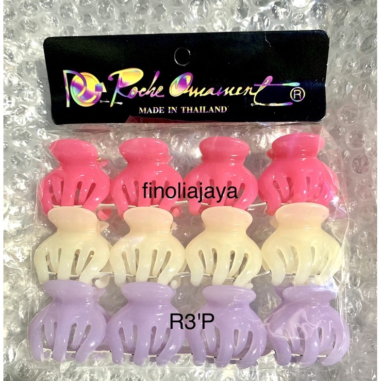 Jedai Jepit Rambut Roche Asli! 3 - 3,5CM Thailand Asli! Isi 12Pcs Cakar 3 Dan Cakar 5 Tebal Dan kuat