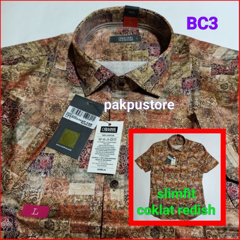 Kemeja Batik Pria Lengan Pendek Merk Cardinal Original Shopee Indonesia