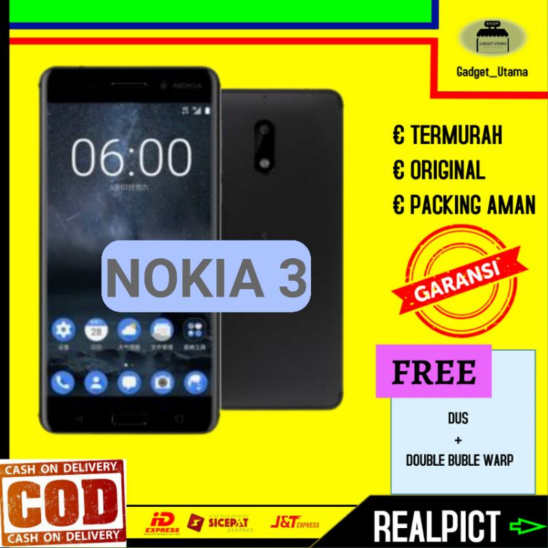 Hp Bekas Second Murah Nokia 3 NFC Original Ek Garansi  IMEI Terdaftar Siap Pakai