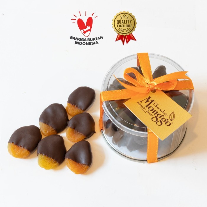 

DRIED APRICOT COATED DARK COKLAT 160G CHOCOLATE MONGGO SNACK SEHAT