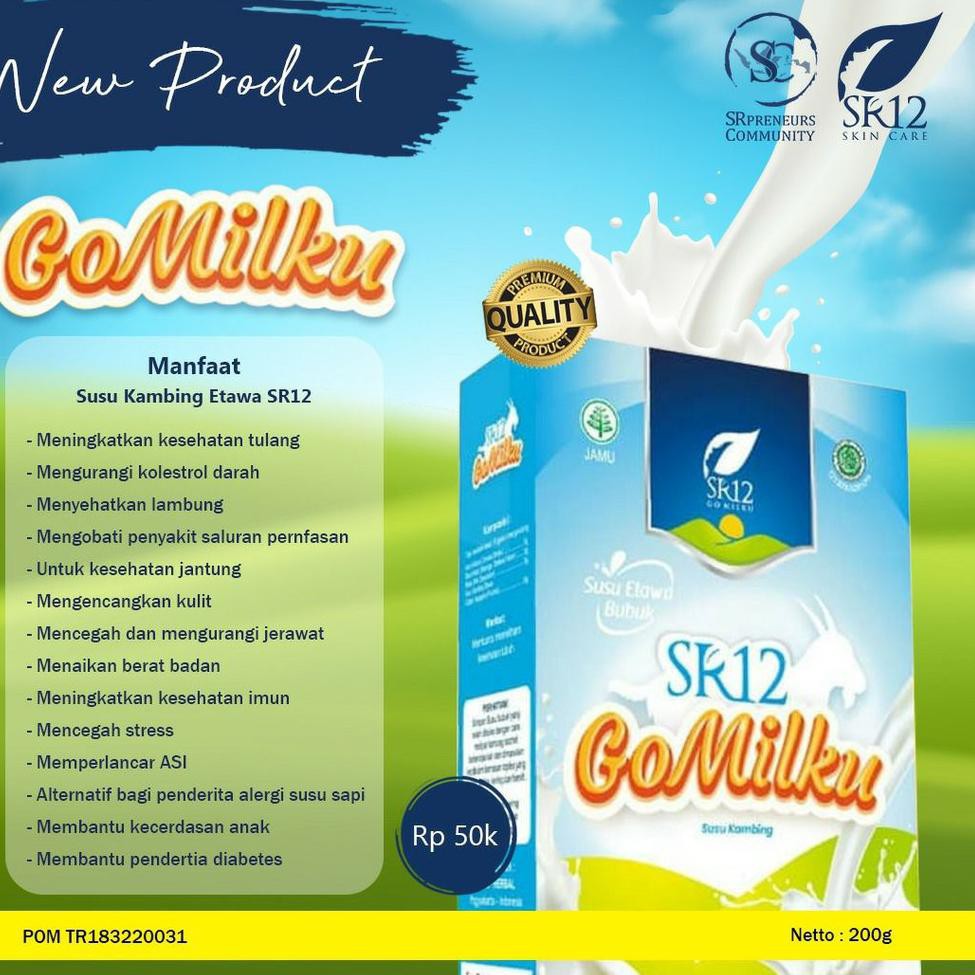

JuAlan5 GOMILKU SR12 SUSU KAMBING ETAWA PREMIUM / GOAT MILK SUSU BUBUK TANPA GULA.Kekinian> jE7>
