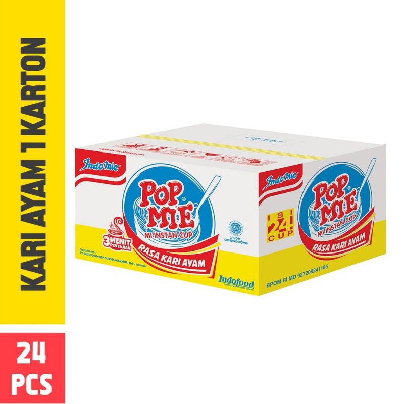 

Pop Mie Kuah Rasa Kari Ayam 1 Dus-24pcs, 1,800gr