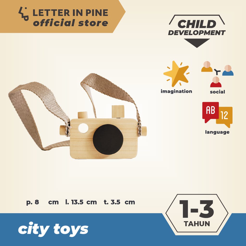 Letter in Pine - Camera Wooden Toys