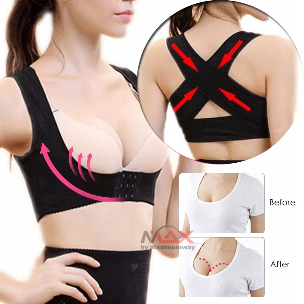 Korset memperindah bentuk payudara terlihat besar berisi memperbesar bentuk tubuh lebih indah tidak terlihat sembunyi dibalik baju Genkent Korset Tali Body Harness Punggung Breast Support wanita cewek percaya diri Back Support Brace Belt Women Posture