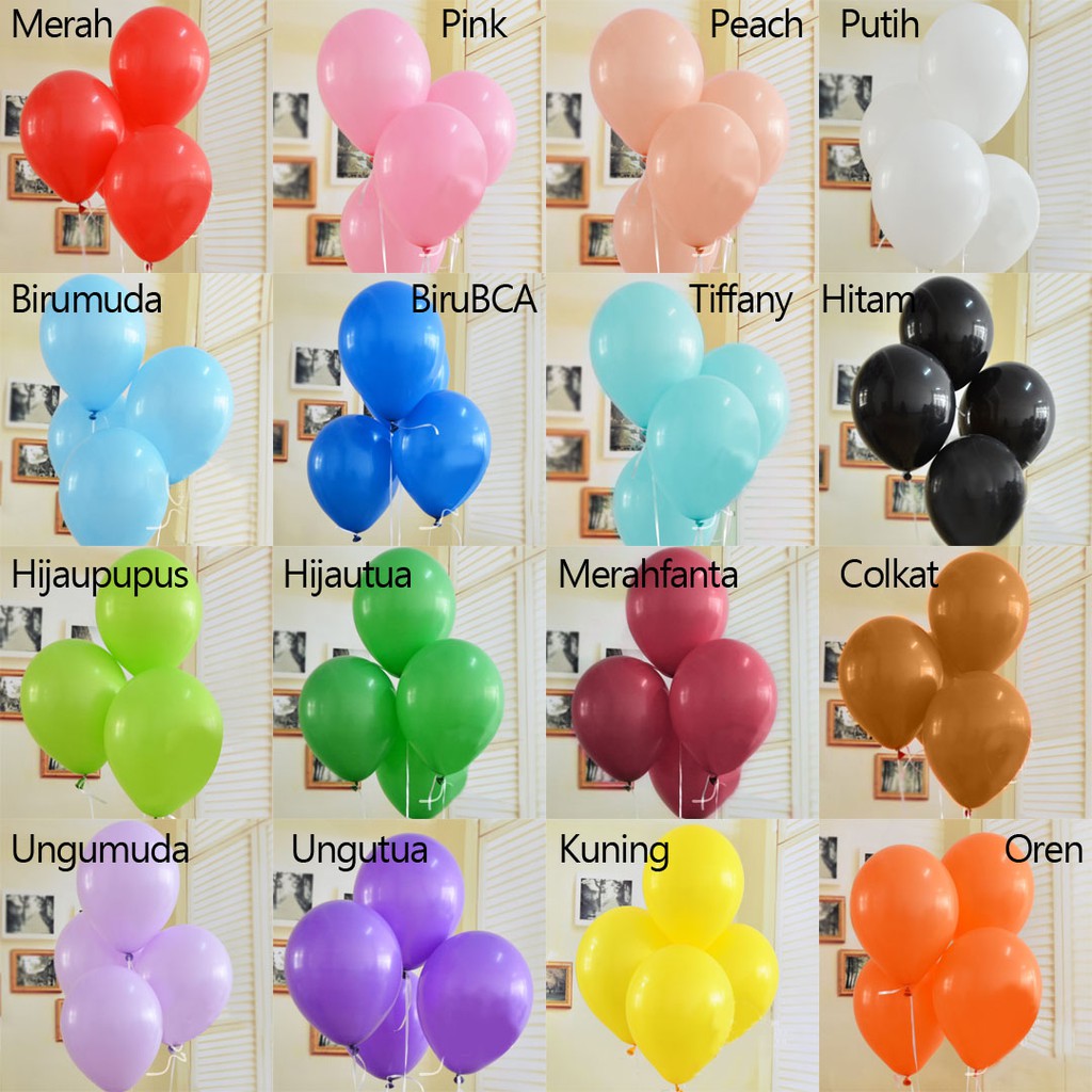 BALON LATEX DOFF D320 (1 PACK = 100 PCS) WARNA WARNI HIGH QUALITY