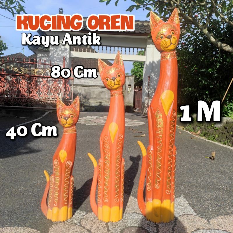 PATUNG KUCING OREN/PATUNG KOCHENG OREN/PATUNG KUCING UNIK/PAJANGAN/DEKORASI PATUNG/PATUNG UNIK