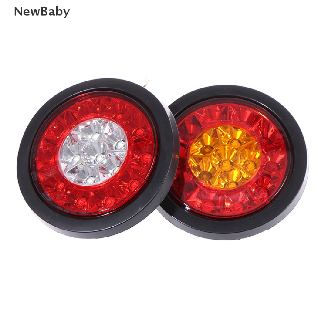 Lampu LED 16smd Bundar 4inch Warna Merah / Amber Untuk Sein / Rem Truk / Trailer