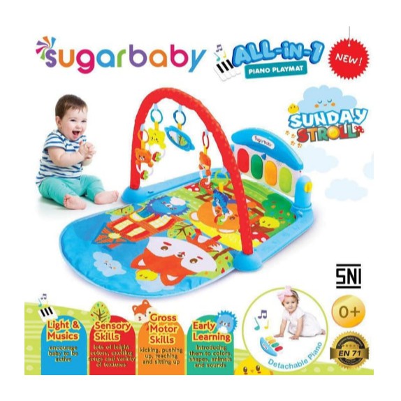 Jual Sugar Baby Piano Playmat Musical Playgym Baby Playmat SUNDAY