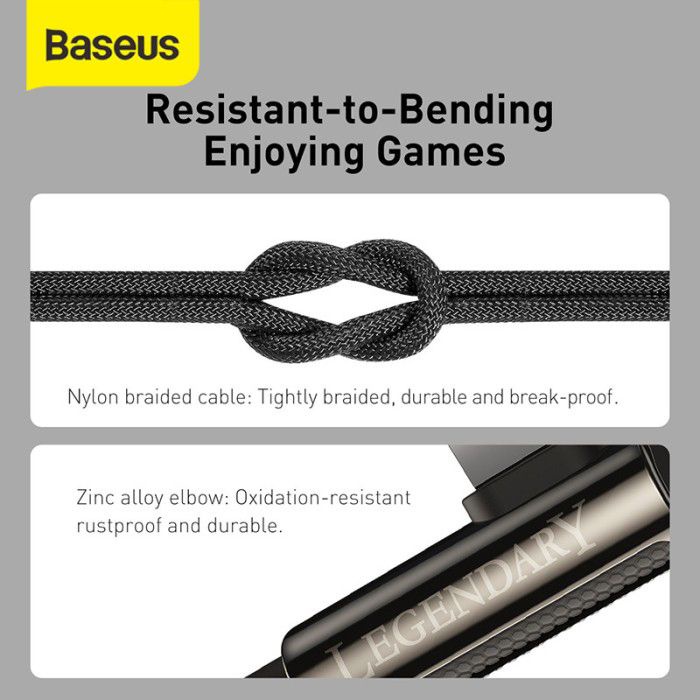 Baseus Legendary Elbow Type C to Lightning Cable - Cable Gaming PD 20W - Braided Nylon 1M/2M