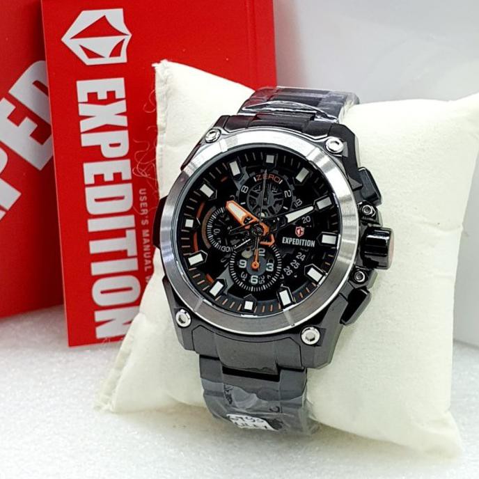 Jam Tangan Pria Expedition 6793 E6793 Exp 6793 Silver Black Orange Ori D5Ijhg6Mwr
