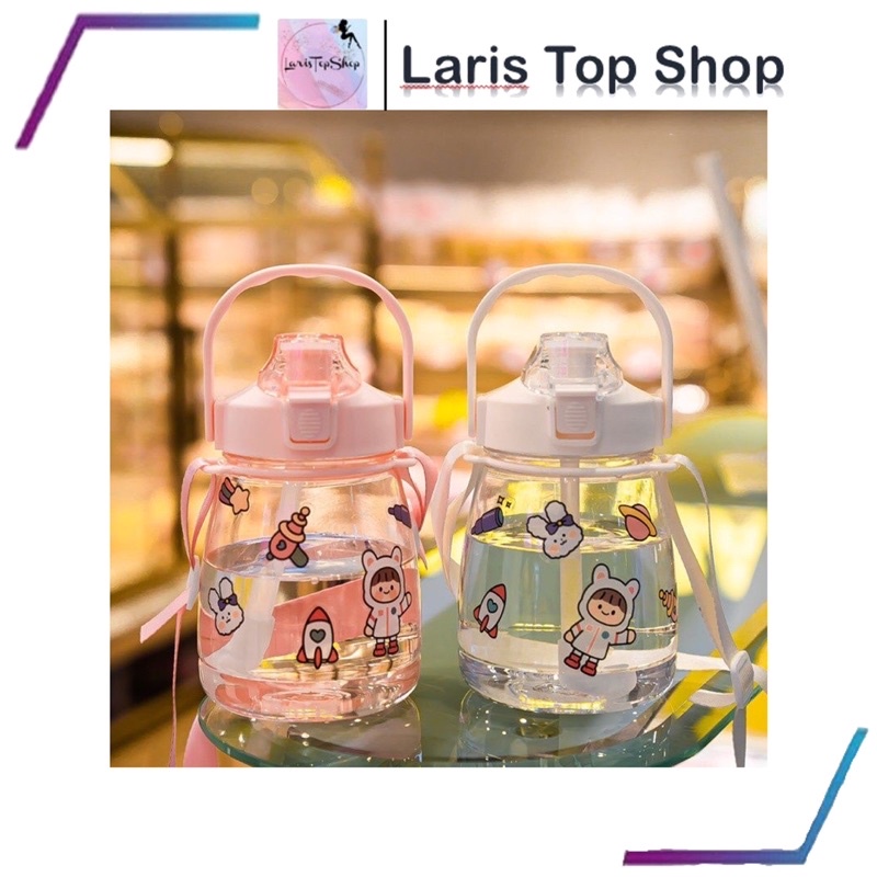 Botol Minum Transparant 1.4 Liter + FREE STIKER CUTE /  Tempat Minum Anak 1.2 Liter / Botol Air Minum Kekinian 1400ML / Botol Minum Plastik Murah / Botol Minum Sport / Botol Minum Cowok / Souvenir Botol Minum