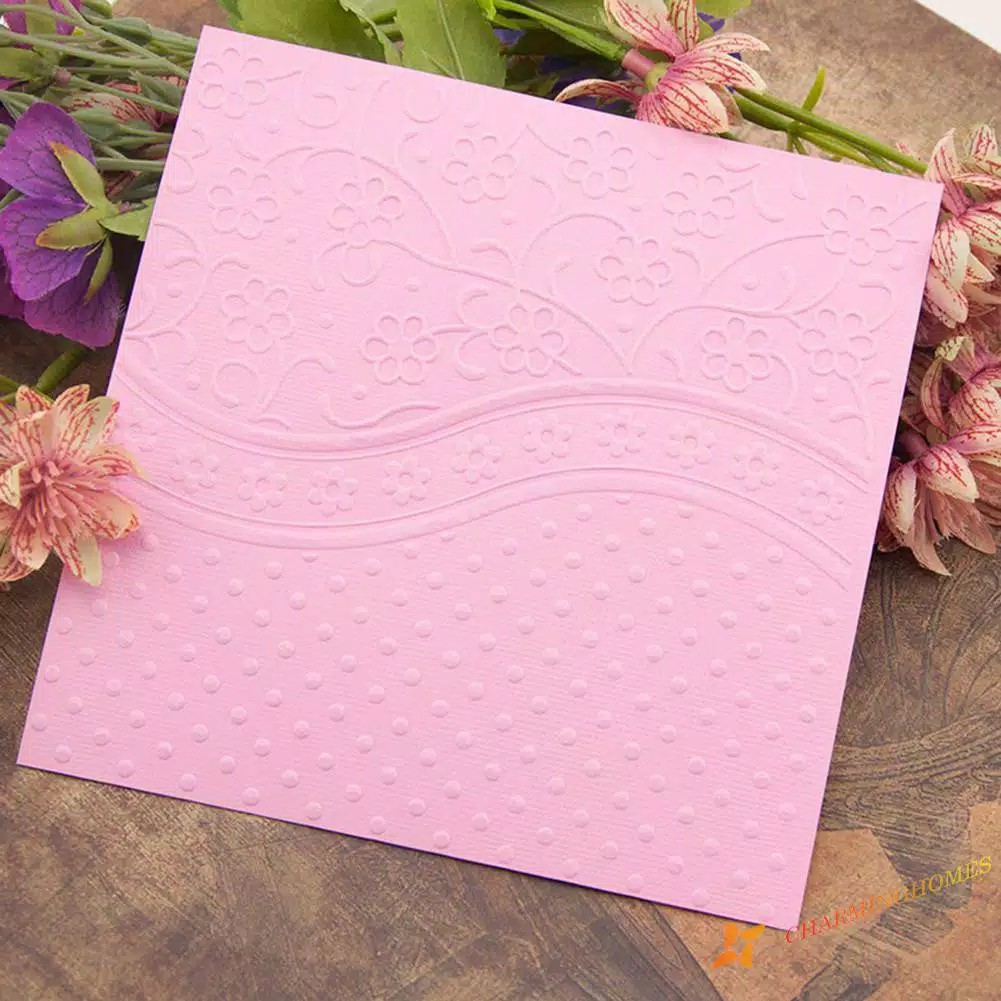 

Kartu Emboss Ulang tahun Undangan Kerajinan kertas Scrapbook DIY kode 02 Kertas jasmine