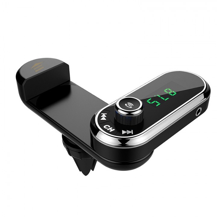 F1 Bluetooth FM Transmitter AUX TF Card MP3 Car Charger Phone Holder