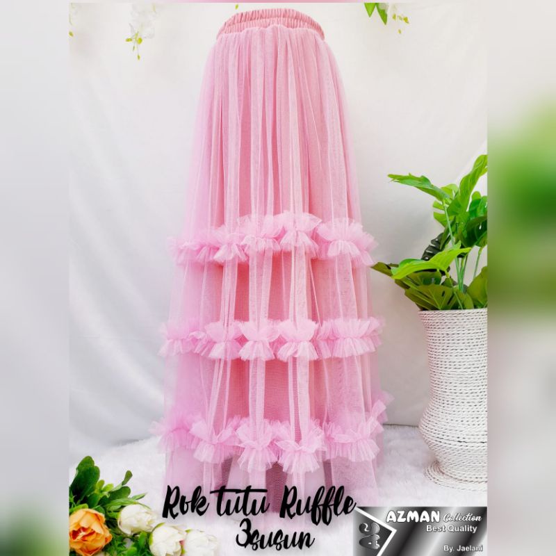 ROK TUTU ANAK RUFFLE 3 SUSUN/BAWAHAN ANAK PEREMPUAN