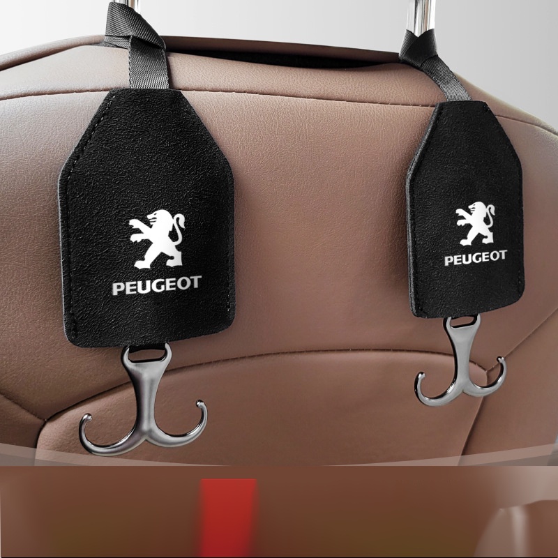 Kait Gantung Penyimpanan Multifungsi Bahan Suede Untuk Kursi Mobil Peugeot