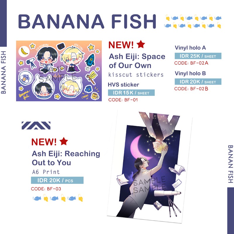 

Banana Fish Kisscut Sticker & Prints