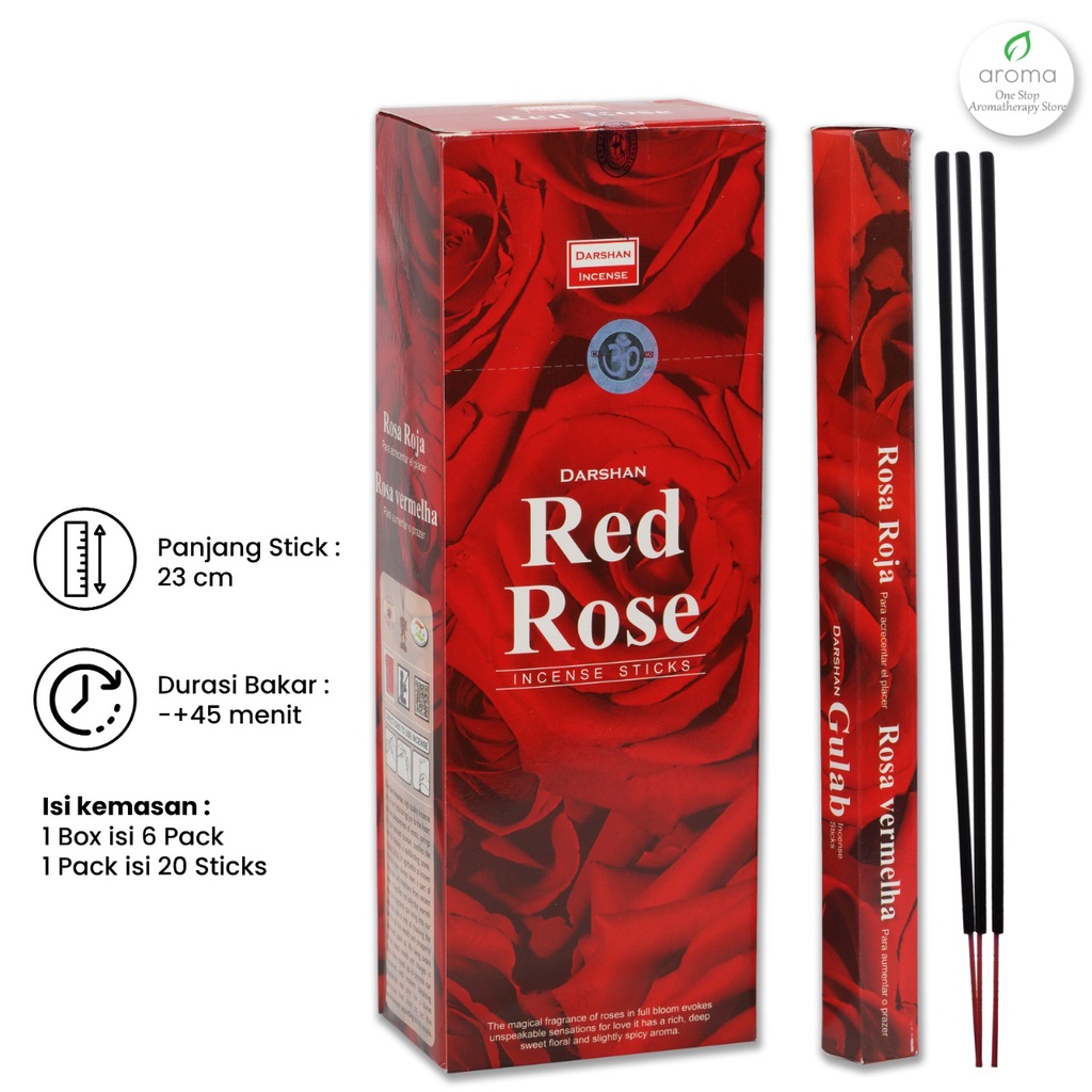 Dupa India (Aromaterapi) Hexa - Darshan Red Rose