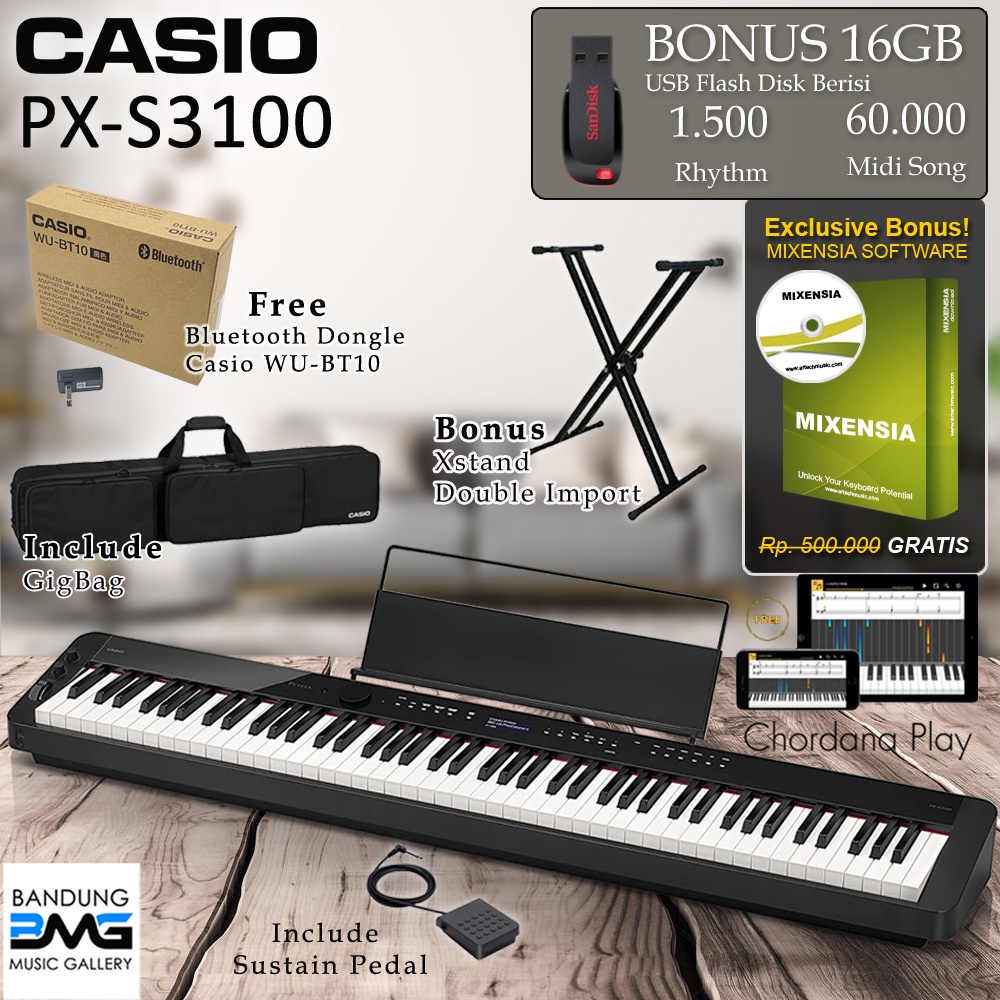 Casio Privia PX S3100 Digital Piano / PXS 3100 / PXS3100 Garansi Resmi