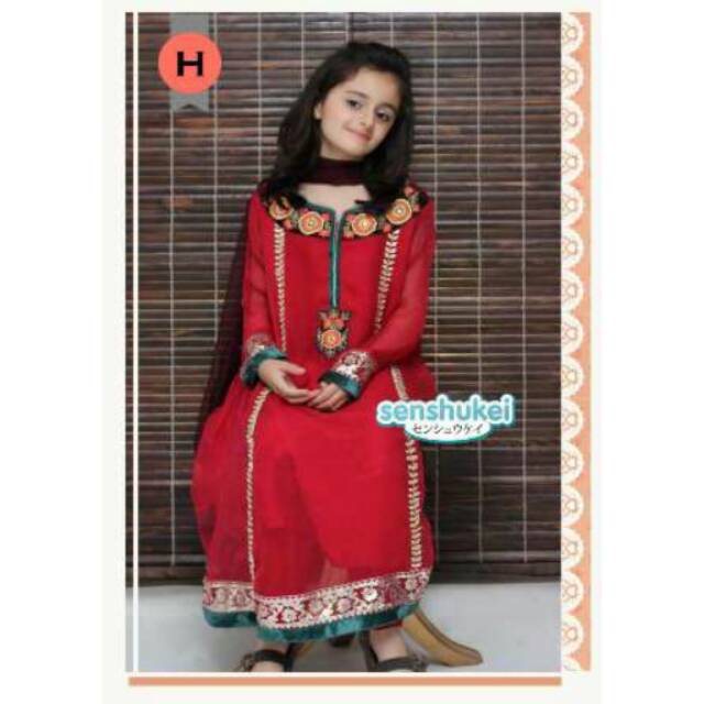 Girl set sari india merah