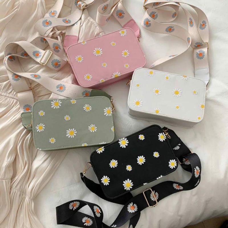 &quot;aurabagss&quot; - Tas Wanita Tas Selempang Mini Wanita &quot;KOREA DAISY&quot; Sling Bag Remaja Wanita Ala Jepang Murah Bisa COD