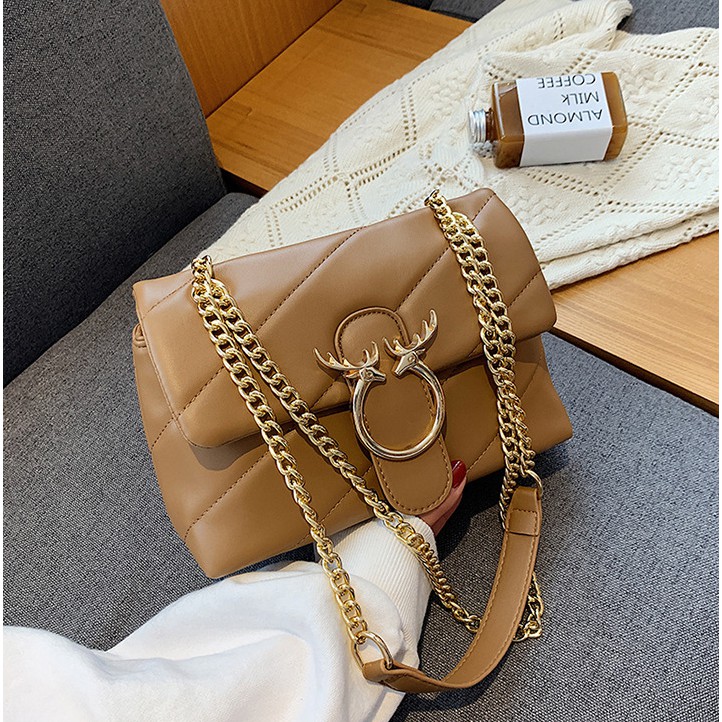 BJ42970 - BLACK/BROWN/WHITE - TAS PESTA CLUTCH SLEMPANG KEREN MODEL CHAIN TALI RANTAI BESI TAS WANITA FASHION IMPORT MODIS ELEGAN TERMURAH TERLARIS TERBARU BAGSTORE JAKARTA TAS BATAM BQ2970