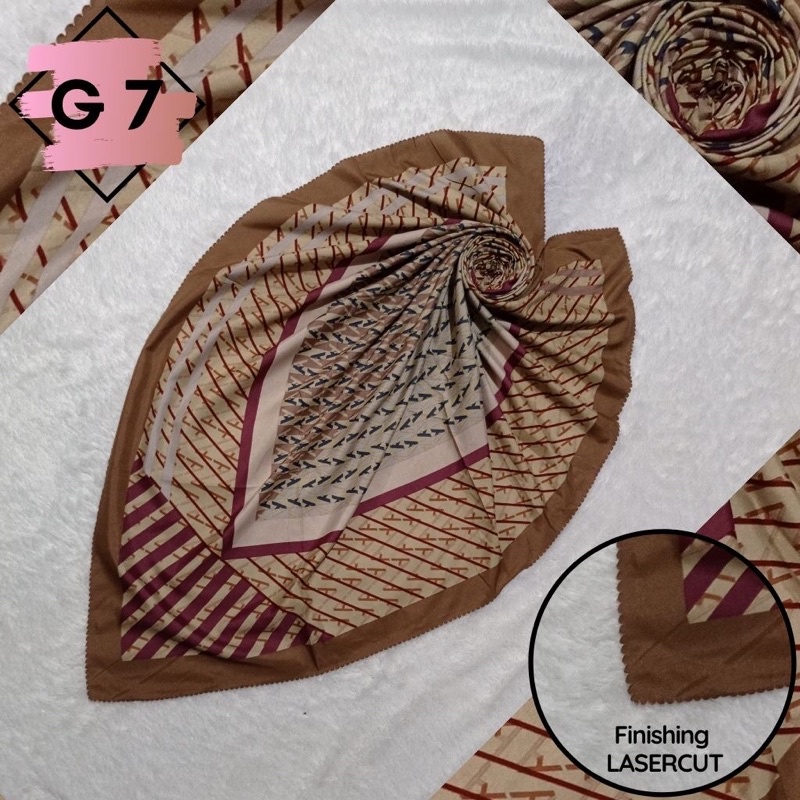 Hijab Segiempat Pollycotton Jilbab Square Hijab motif Laser cut Voal Kerudung Umama Original nathais-G 7