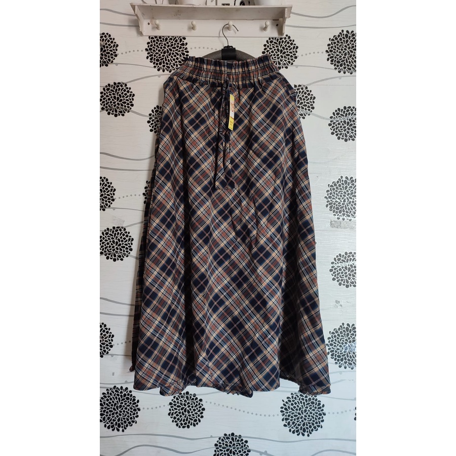 ROK FLANEL IMPORT PANJANG/ROK TARTAN/ROK KOTAK PAYUNG-S
