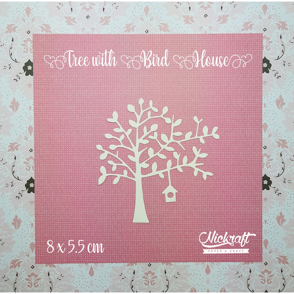 

TREE WITH BIRD HOUSE - Bahan Scrapbook Pohon Tree